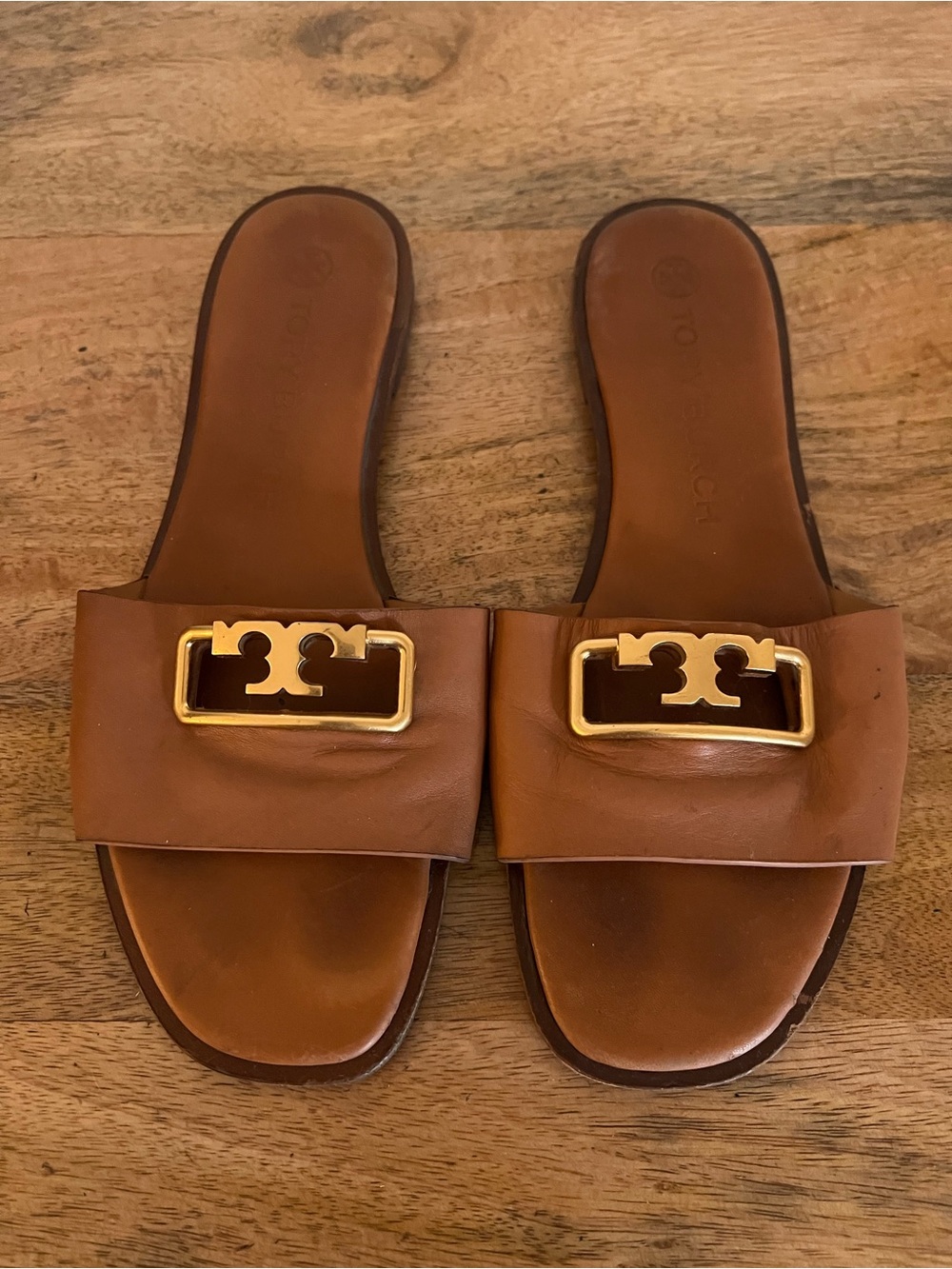 Tory Burch Selby Leather Slide Sandal Size 10 M - Picture 3 of 14
